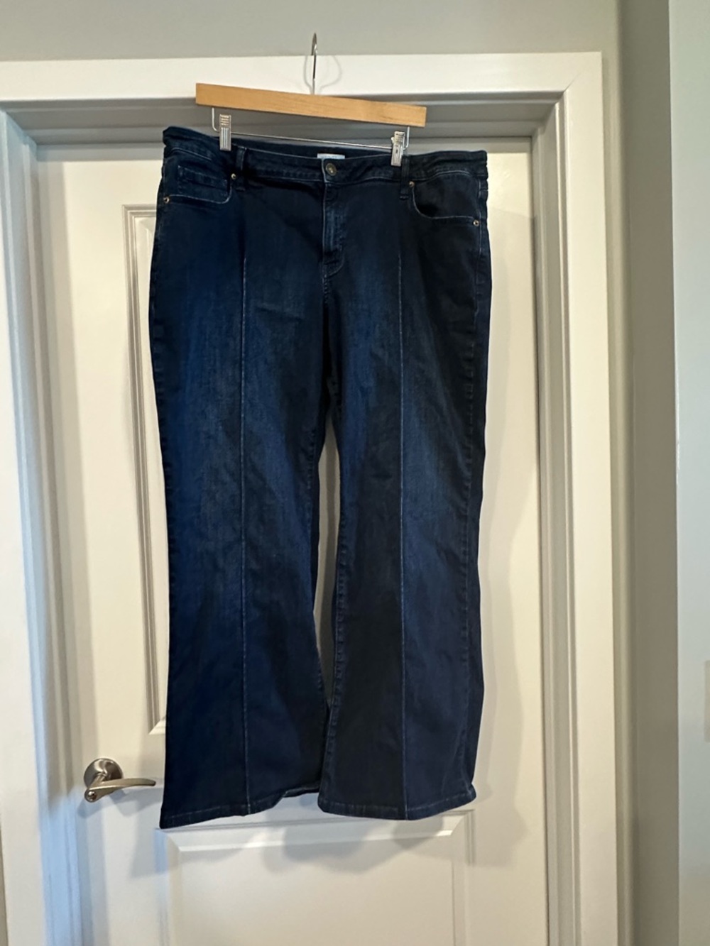Market & Spruce Pintuck Wide Leg Jeans Dark Wash Size 20W